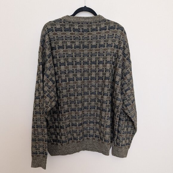 VINTAGE 1980s Towncraft sweater brown and navy blue XXLarge EUC - Picture 4 of 10